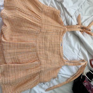 Old Navy Orange Gingham Babydoll Tank Top